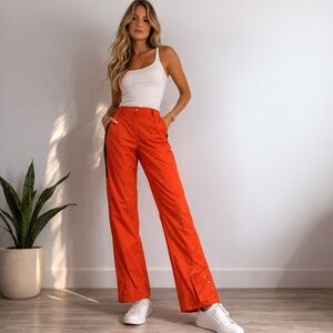 Ralph Lauren Golf Bright Orange Windbreaker Pants Women Size 4